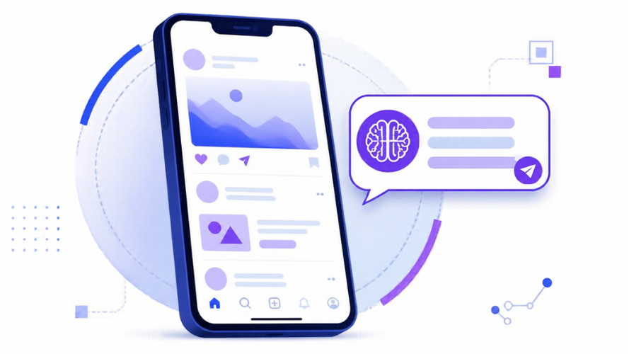Facebook Your Algorithm feature three-dot menu with feed preference controls illustration