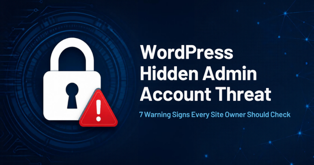 WordPress hidden admin account security threat warning